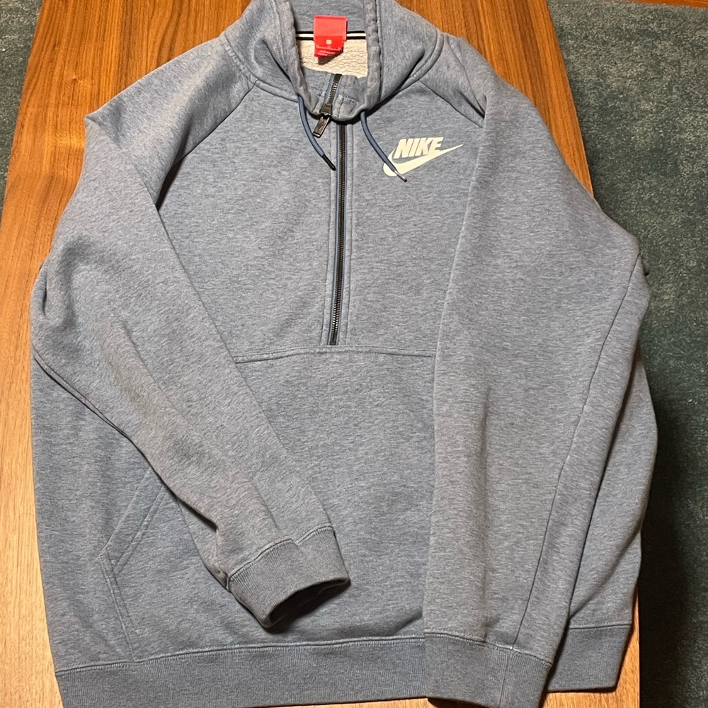 Nike vintage half zip pullover hoodie up light blue